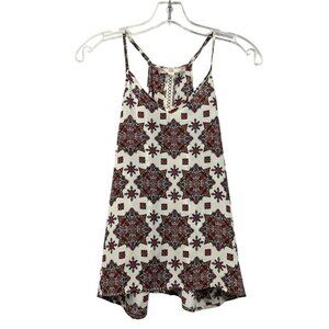 Pink Rose Sleeveless Sheer V-Neck Print Top Multicolor Women’s Size Small